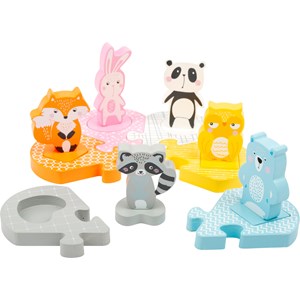 Puzzle à encastrer pastel