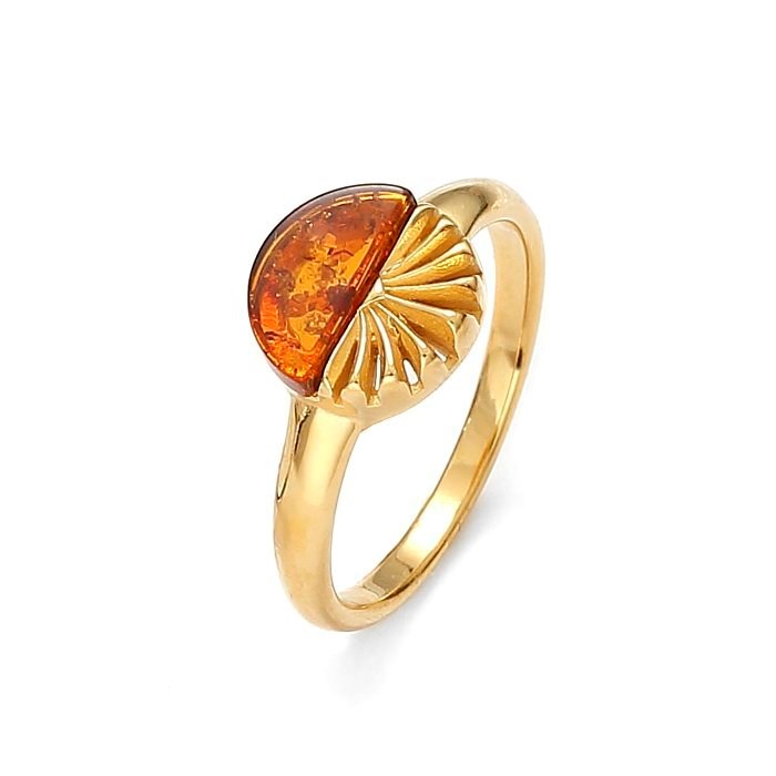Cocoonme - Bague tropique en argent doré