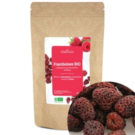 Framboises bio - 200g (infusées au jus de pomme, séchées) - riche en antioxydant