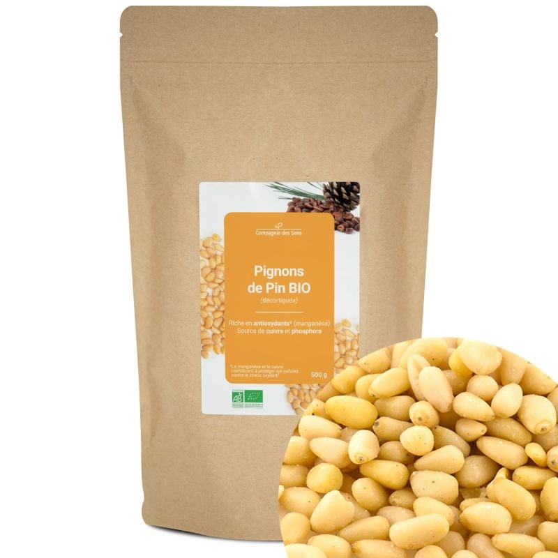 La Compagnie des Sens - Pignons de pin bio - 500g (décortiqués) - riche en antioxydants