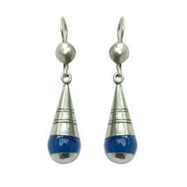 Boucles d'oreilles cornaline bleue