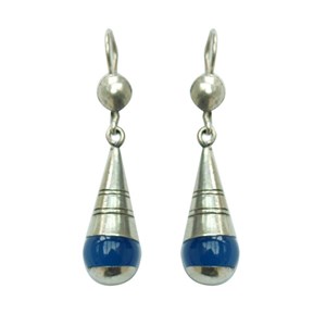 Boucles d'oreilles cornaline bleue