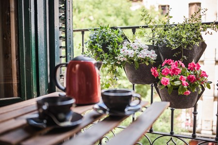 Pack de 3 pots muraux grises avec couverture textile recyclé