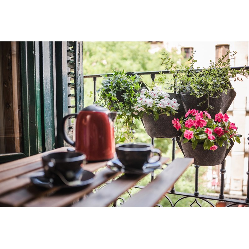 Pack de 3 pots muraux grises avec couverture textile recyclé