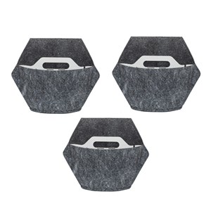 Pack 3 pots textile, gris