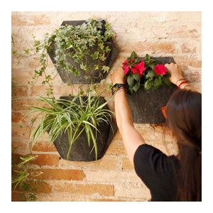 Pack 3 pots textile, gris