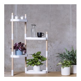 Étagère pour plantes à 4 plateaux banche