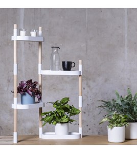 Étagère pour plantes à 4 plateaux banche