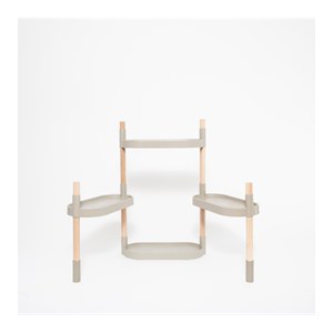 Étagère modulaire pour plantes grise à 4 plateaux