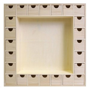 Calendrier de l'avent bois carré 39 x 39
