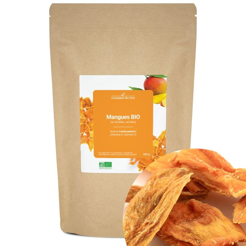 La Compagnie Des Sens - Mangues bio - 500g (en lamelles, séchées) - source d'antioxydants