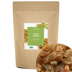 Raisins verts bio - 1kg (séchés) - source de potassium