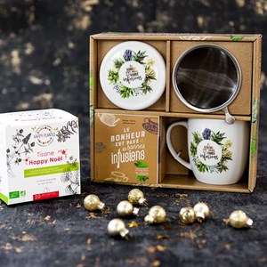 Coffret mug tisane noël bio infusettes