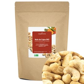 Noix de cajou bio - 1kg (entières, sans sel ajouté) - riche en antioxydants