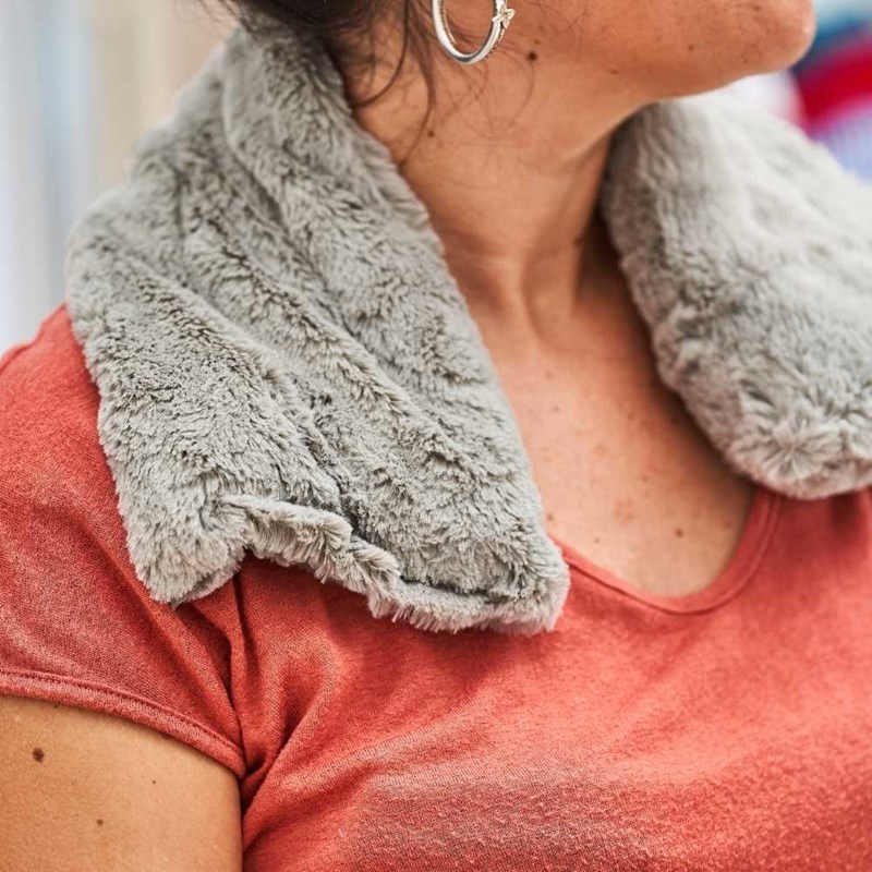 Bouillotte tour de cou gris