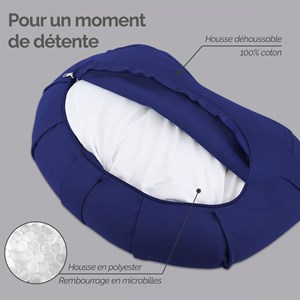 Coussin de méditation - demi-lune