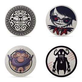 4 autocollants réfléchissants grunge