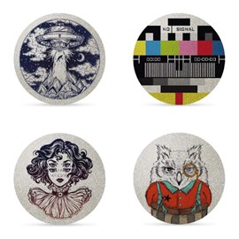 4 autocollants réfléchissants hipster