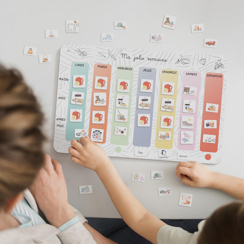 Ma jolie semaine-tableau magnétique pour apprendre à se repérer dans le temps