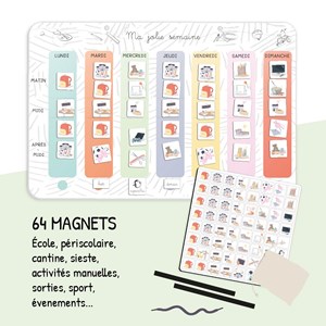 Ma jolie semaine-tableau magnétique pour apprendre à se repérer dans le temps