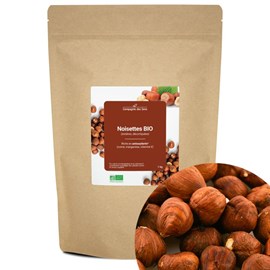Noisettes bio - 1kg (entières, décortiquées) - riche en antioxydants
