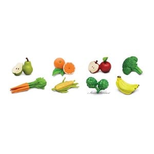 8 figurines fruits et légumes