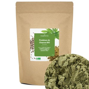 Protéines de chanvre de bretagne bio - 1kg (en poudre) - riche en oméga-3