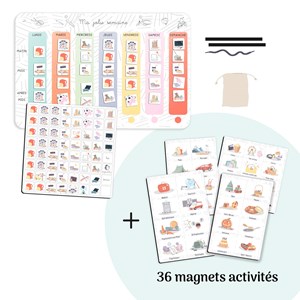 Ma jolie semaine-tableau magnétique avec magnets activités supplémentaires