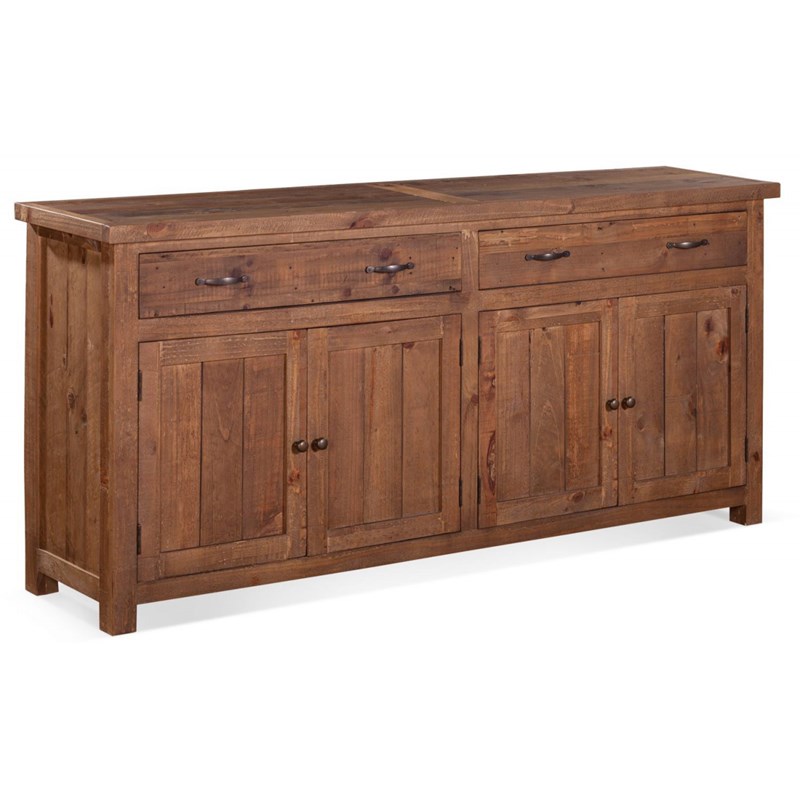 Décoration d'autrefois - Bahut 2 tiroirs bois marron 200x45x90cm