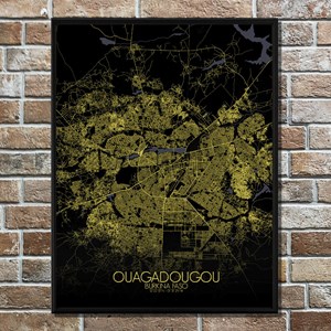 Ouagadougou carte ville city map nuit