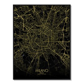 Milan carte ville city map nuit