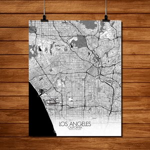 Losangeles carte ville city map n&b