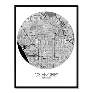 Losangeles carte ville city map rond