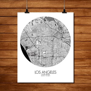 Losangeles carte ville city map rond