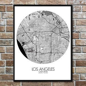 Losangeles carte ville city map rond