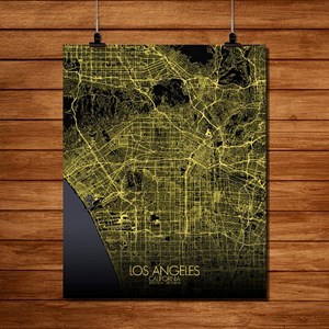 Losangeles carte ville city map nuit