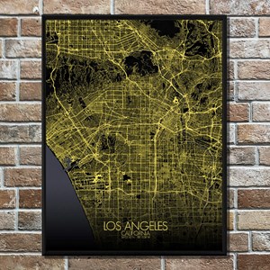 Losangeles carte ville city map nuit