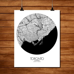 Toronto carte ville city map rond