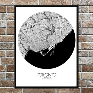 Toronto carte ville city map rond