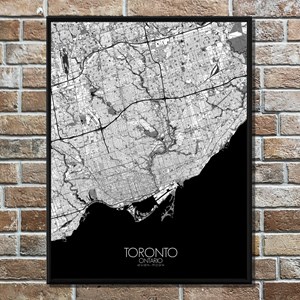 Toronto carte ville city map n&b