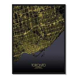 Toronto carte ville city map nuit