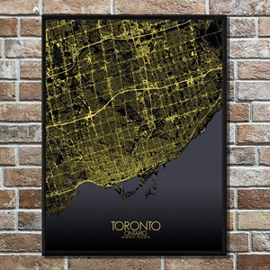 Toronto carte ville city map nuit