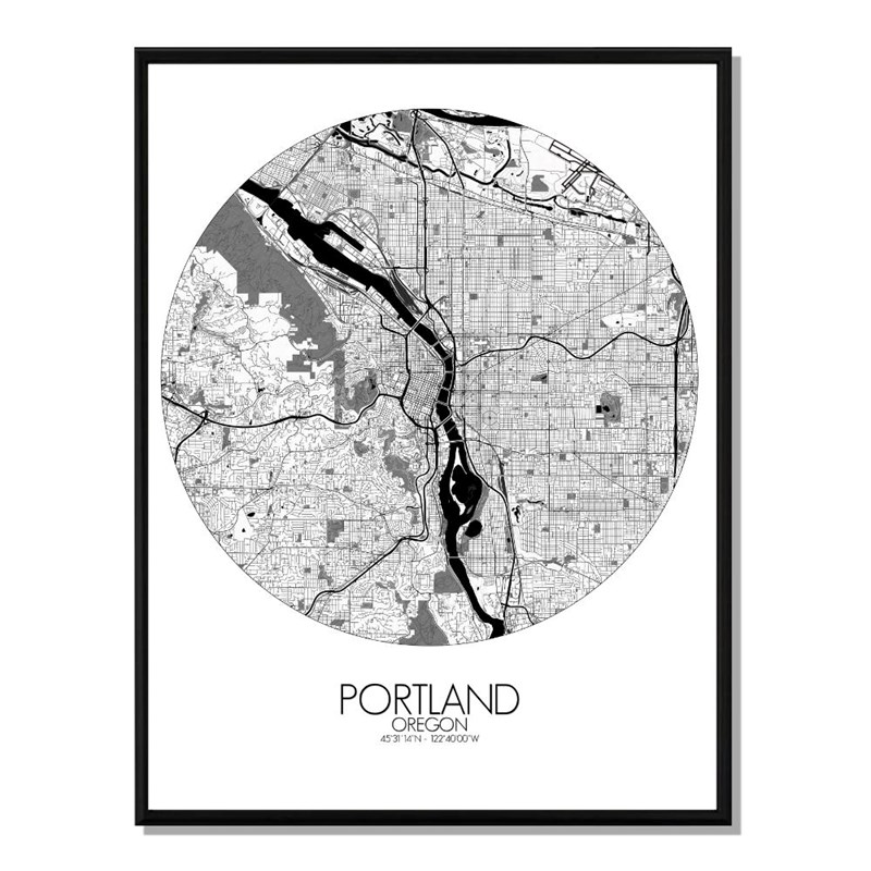 Mapospheres - Portland carte ville city map rond