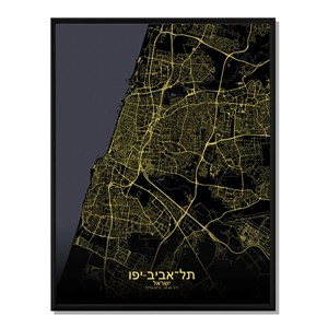 Tel aviv carte ville city map nuit