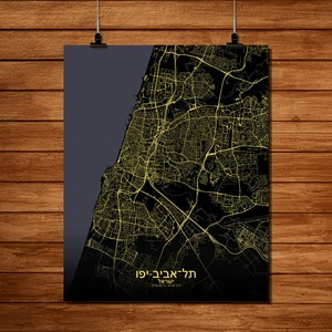 Tel aviv carte ville city map nuit