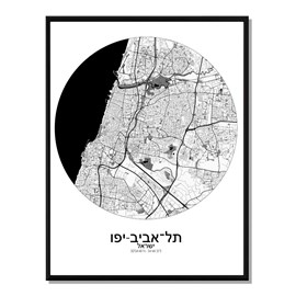 Tel aviv carte ville city map rond