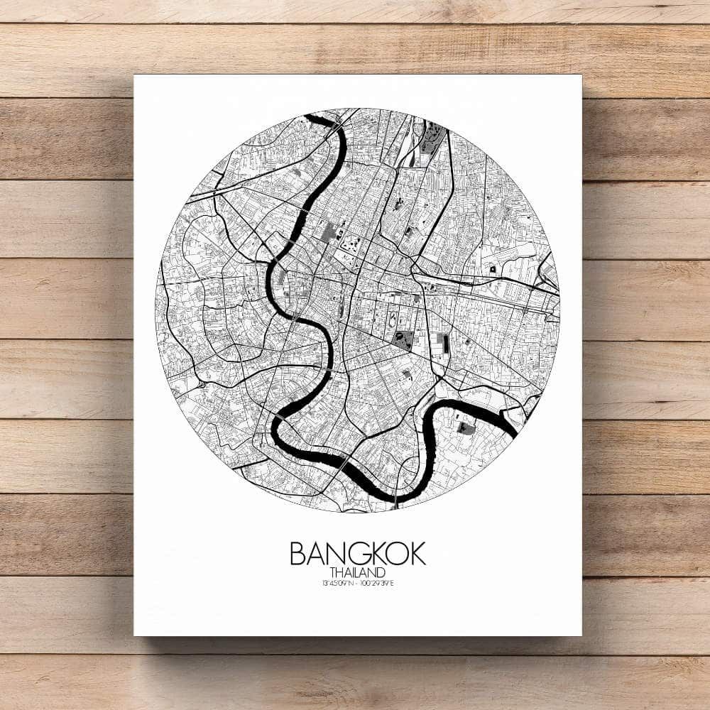 Mapospheres – Bangkok sur toile rond Mapospheres – Bangkok sur toile rond