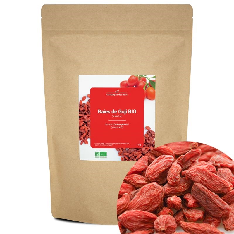 Baies de goji bio - 1kg (séchées) - source de vitamine c