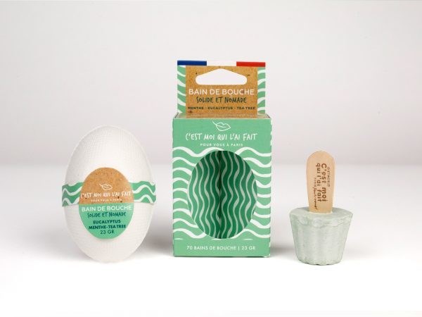 Bain de bouche solide a l'eucalyptus