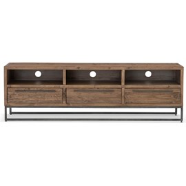 Meuble tv 3 tiroirs bois-métal marron -